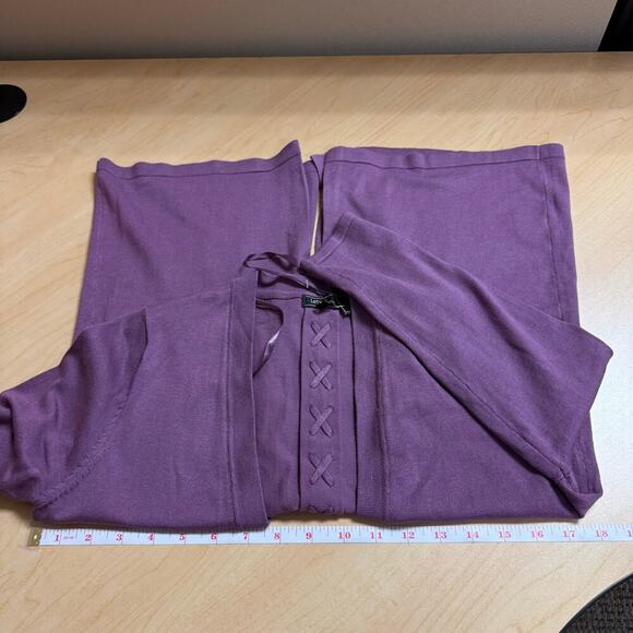 NWT Lety & Me Open-Front 3/4 Sleeves Back Detail Stitch Fix Purple Cardigan M - Picture 11 of 11